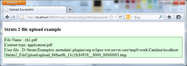 struts 2 File upload