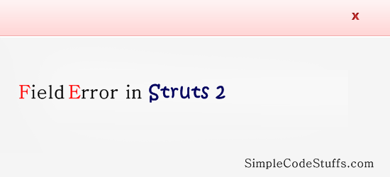 Field error in Struts 2