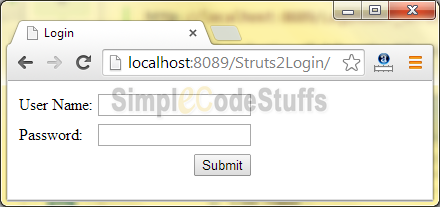 Login IN struts 2