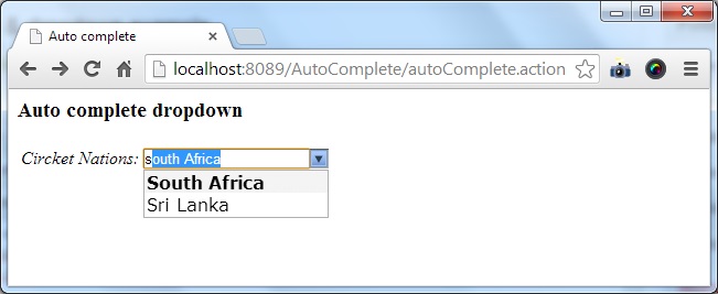 autocompleter dropdown box