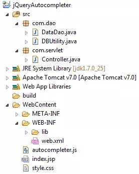 Autocompleter in java project structure